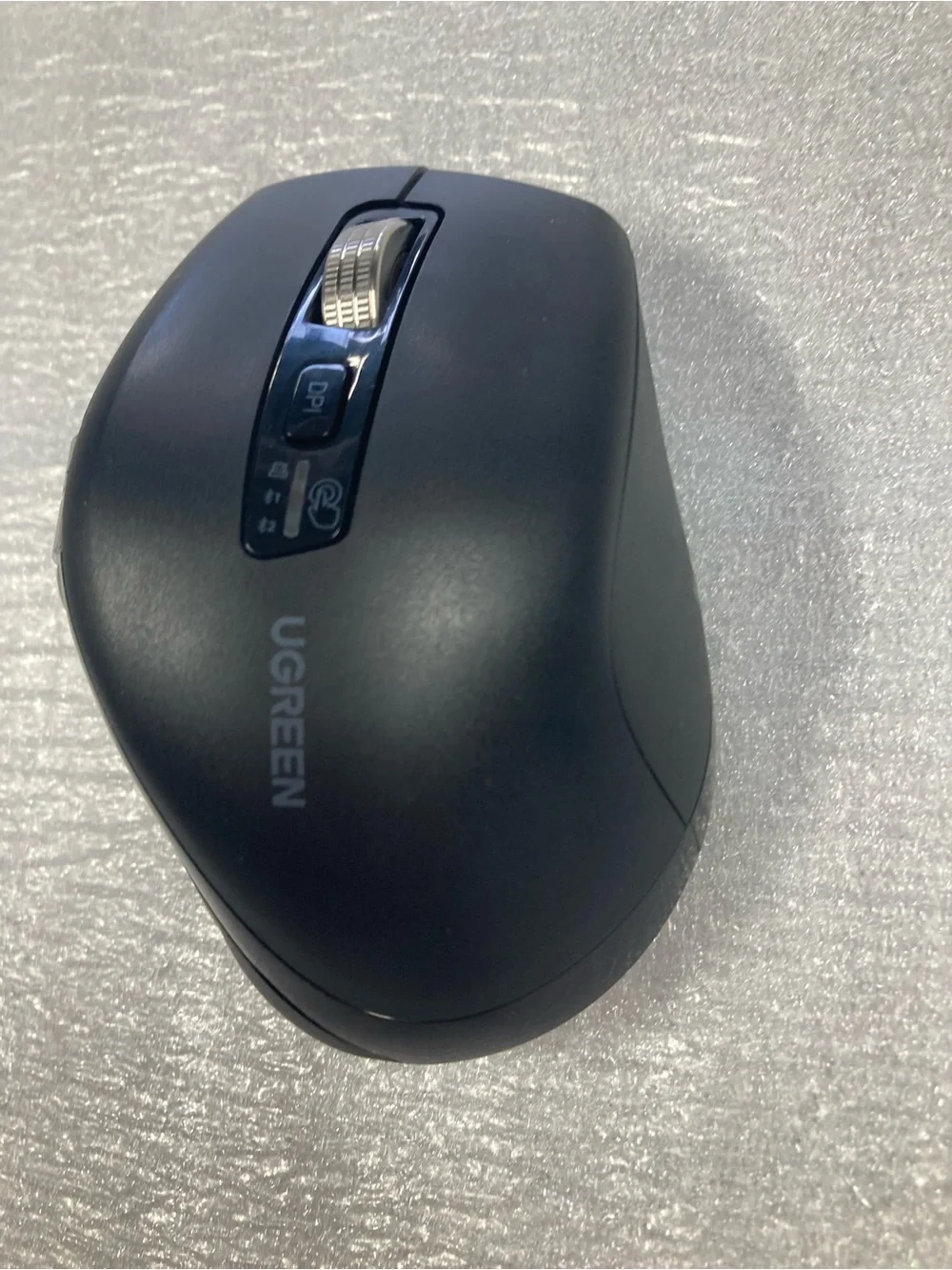 Black Wireless Ergonomic Mouse with Metal Scroll Wheel